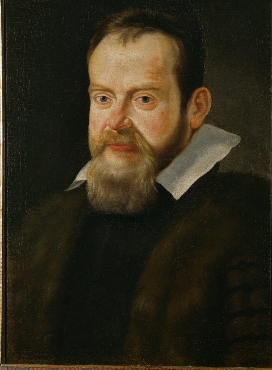 Galileo Galilei, astronom ... (målning på duk) av Italian School
