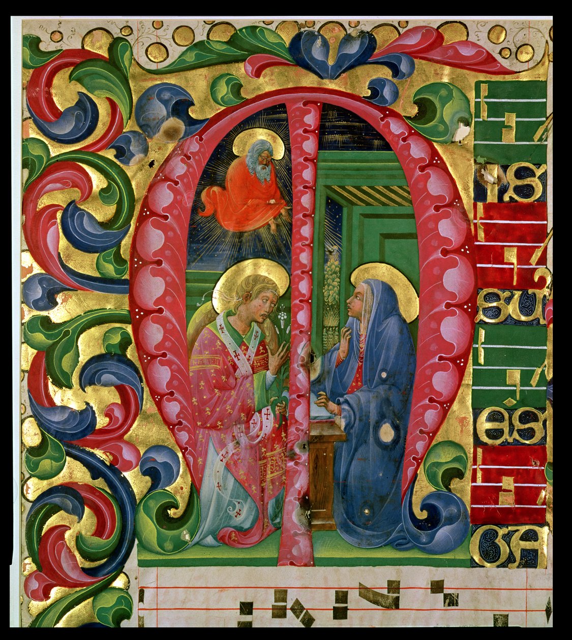 Historikert initial M som visar tillkännagivandet av Italian School