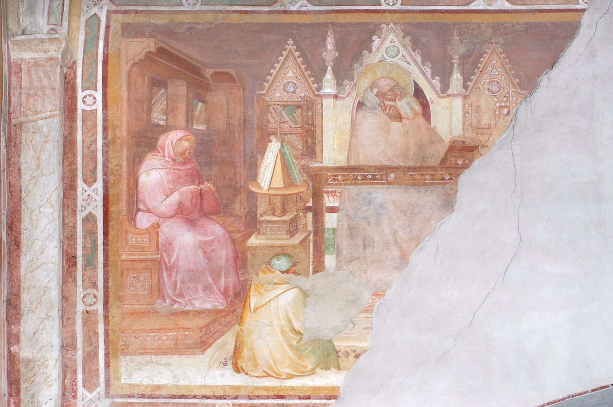 Helig munk (fresk) av Italian School