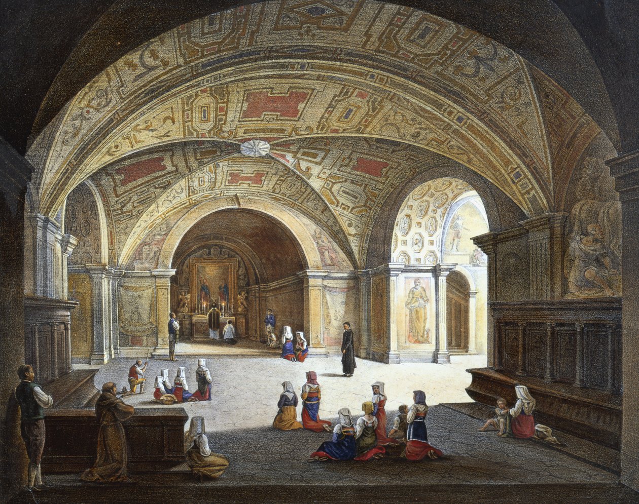 Interiör, Abbey of Monte Cassino av Italian School