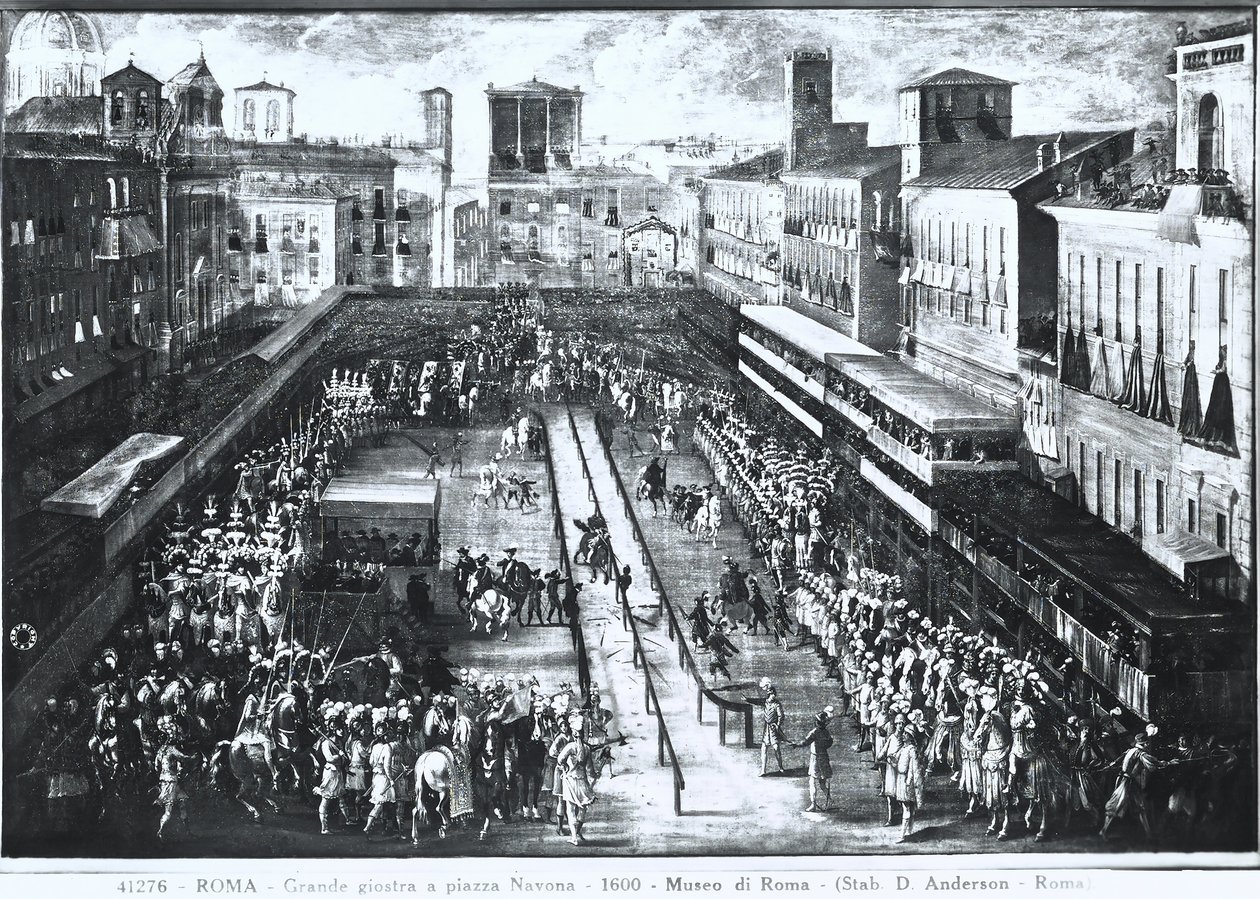 Stor turnering på Piazza Navona, ca 1610 av Italian School
