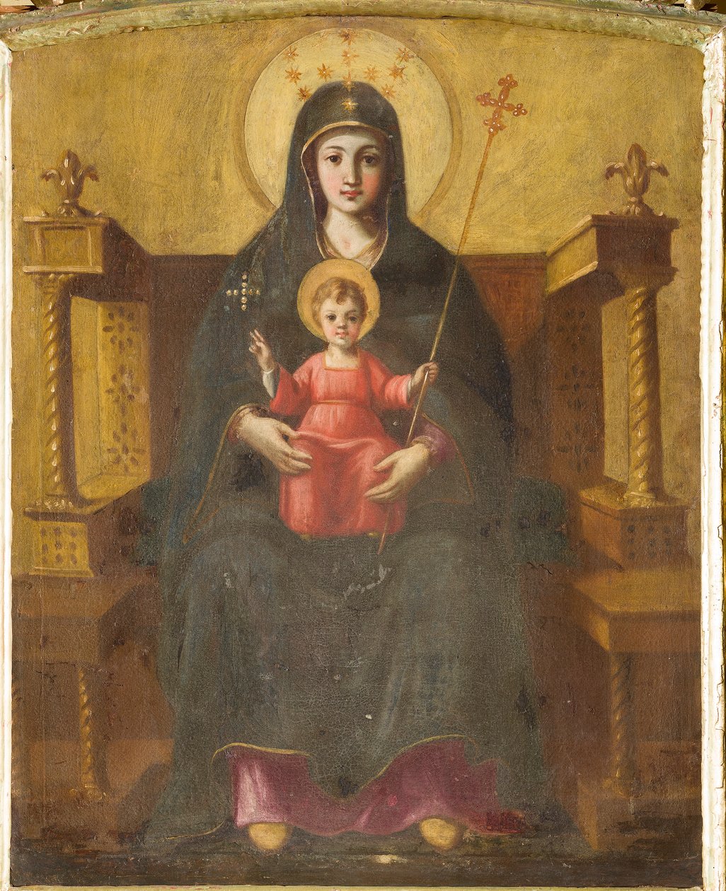 Madonna tronande med barn av Italian School