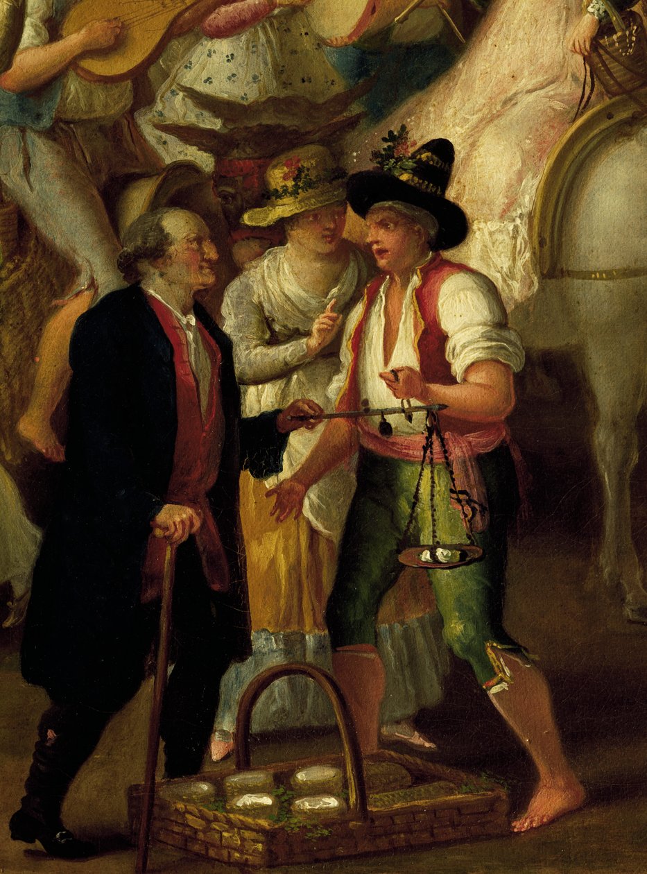 Mozzarellaförsäljare, Detail, Italien av Italian School