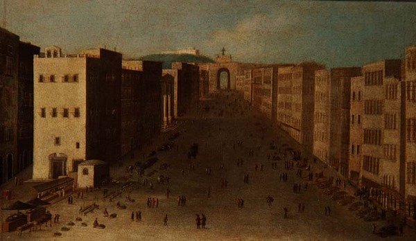 Napolitansk gatubild av Italian School