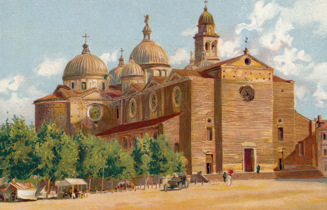Padua / Padua: Basilikan St Justina (chromolitho) av Italian School