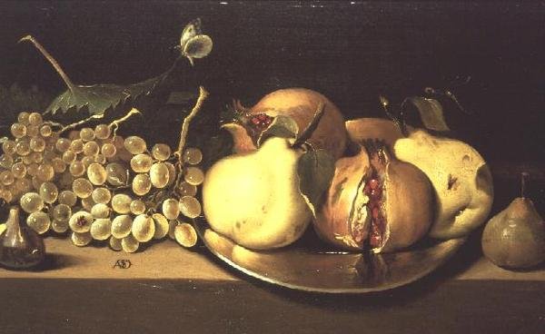 Päron, vindruvor och granatäpplen av Italian School
