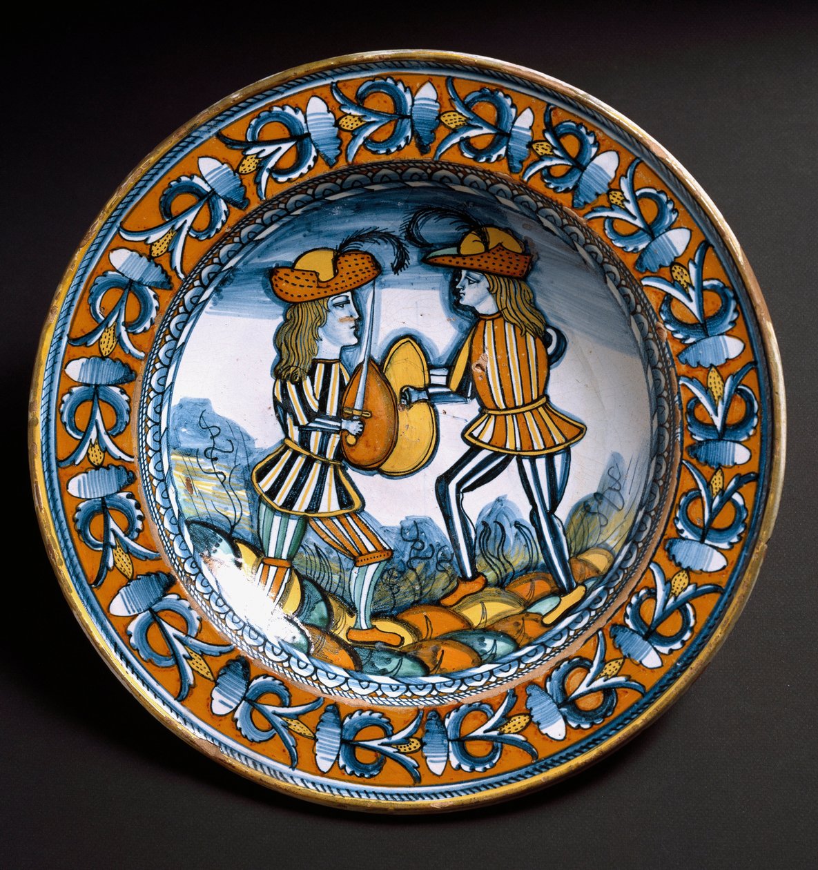 Skylt föreställande två soldater i strid, ca 1520 av Italian School