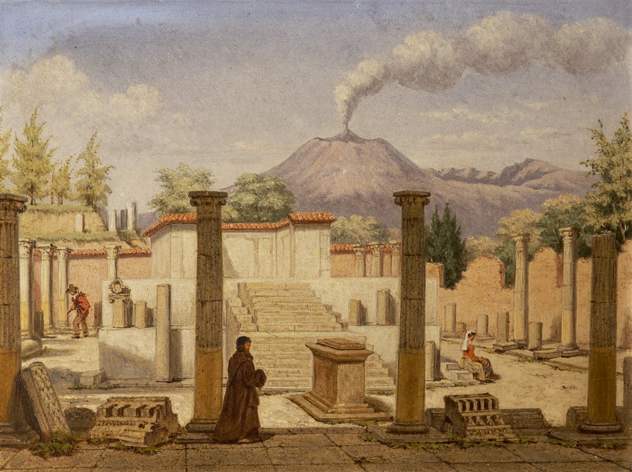 Pompeji, ca 1840 av Italian School