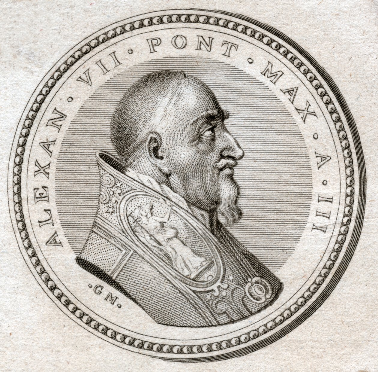 Påven Alexander VII. (gravyr av Italian School