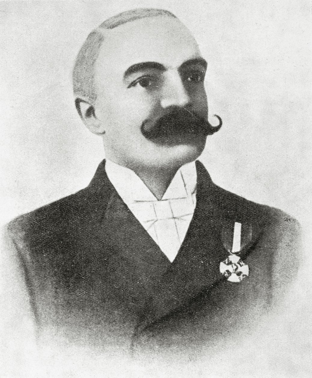 Porträtt av Emilio Salgari (litho) av Italian School