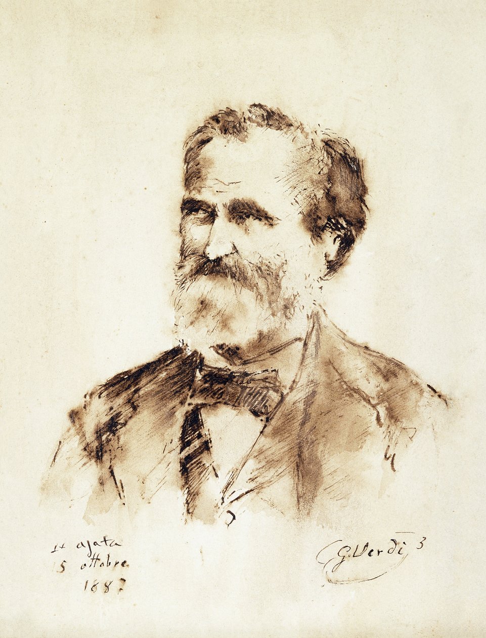 Porträtt av Giuseppe Verdi av Italian School