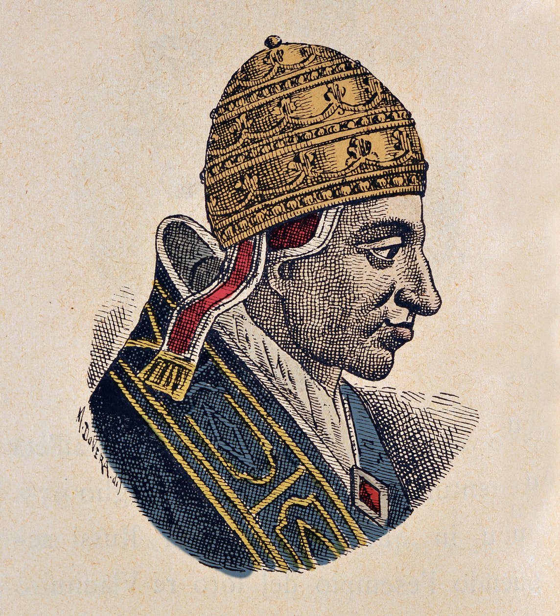 Porträtt av påven Sylvestre II av Italian School