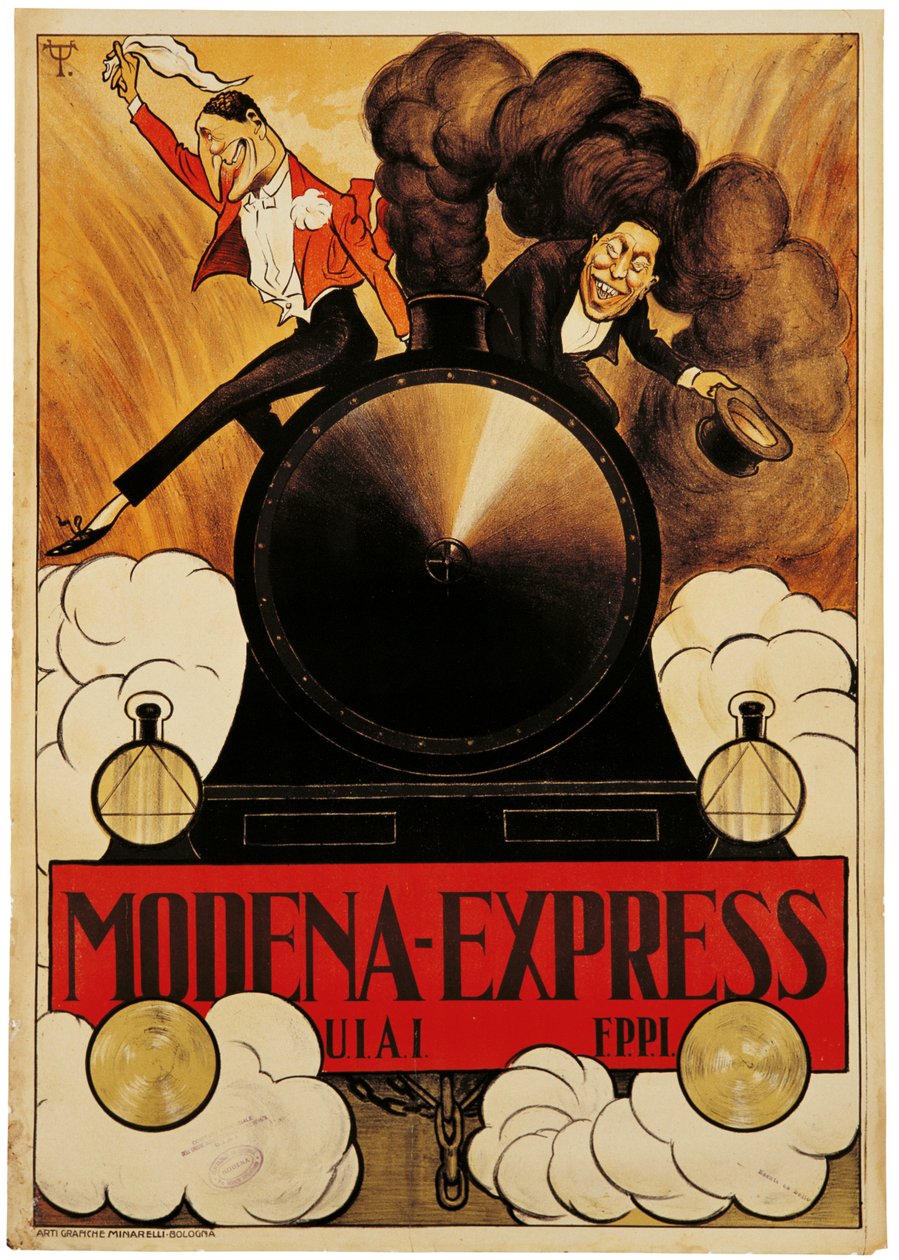 Affisch som annonserar Modena Express av Italian School