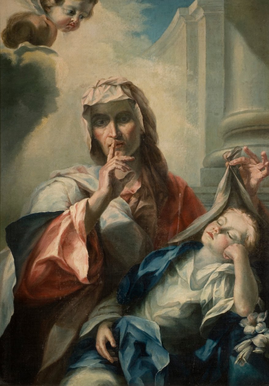 Sankta Anna och den unga jungfrun av Italian School