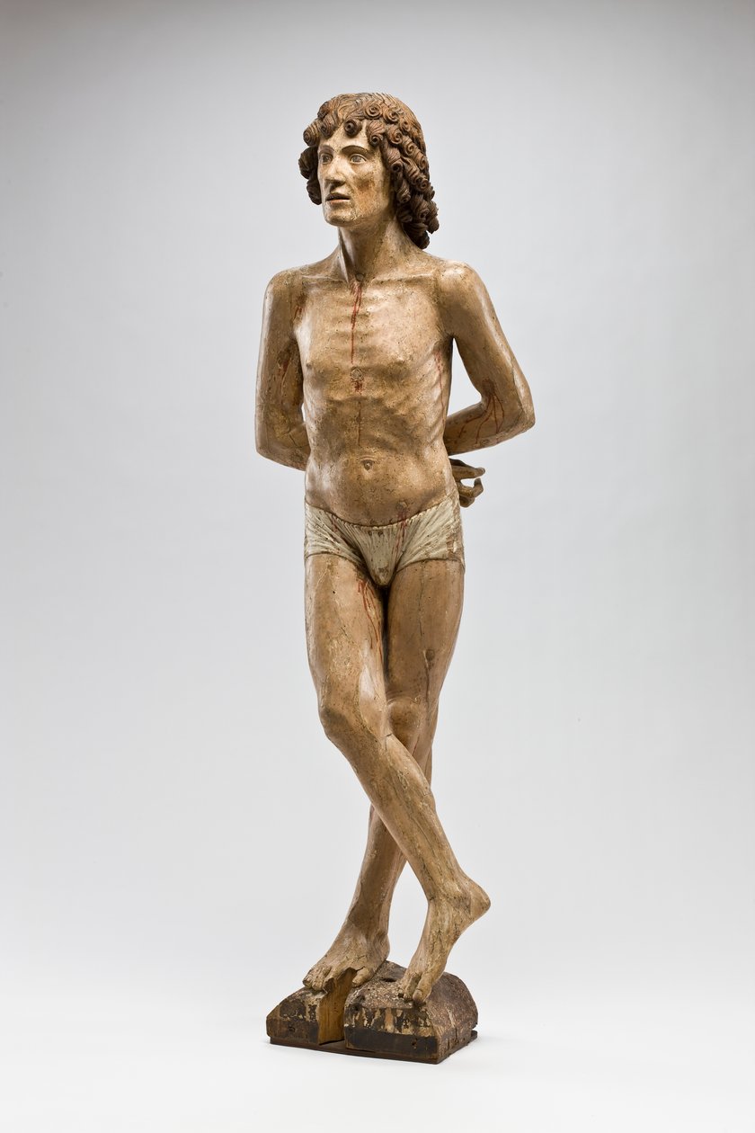 St. Sebastian, ca 1500 (polykromt trä) av Italian School