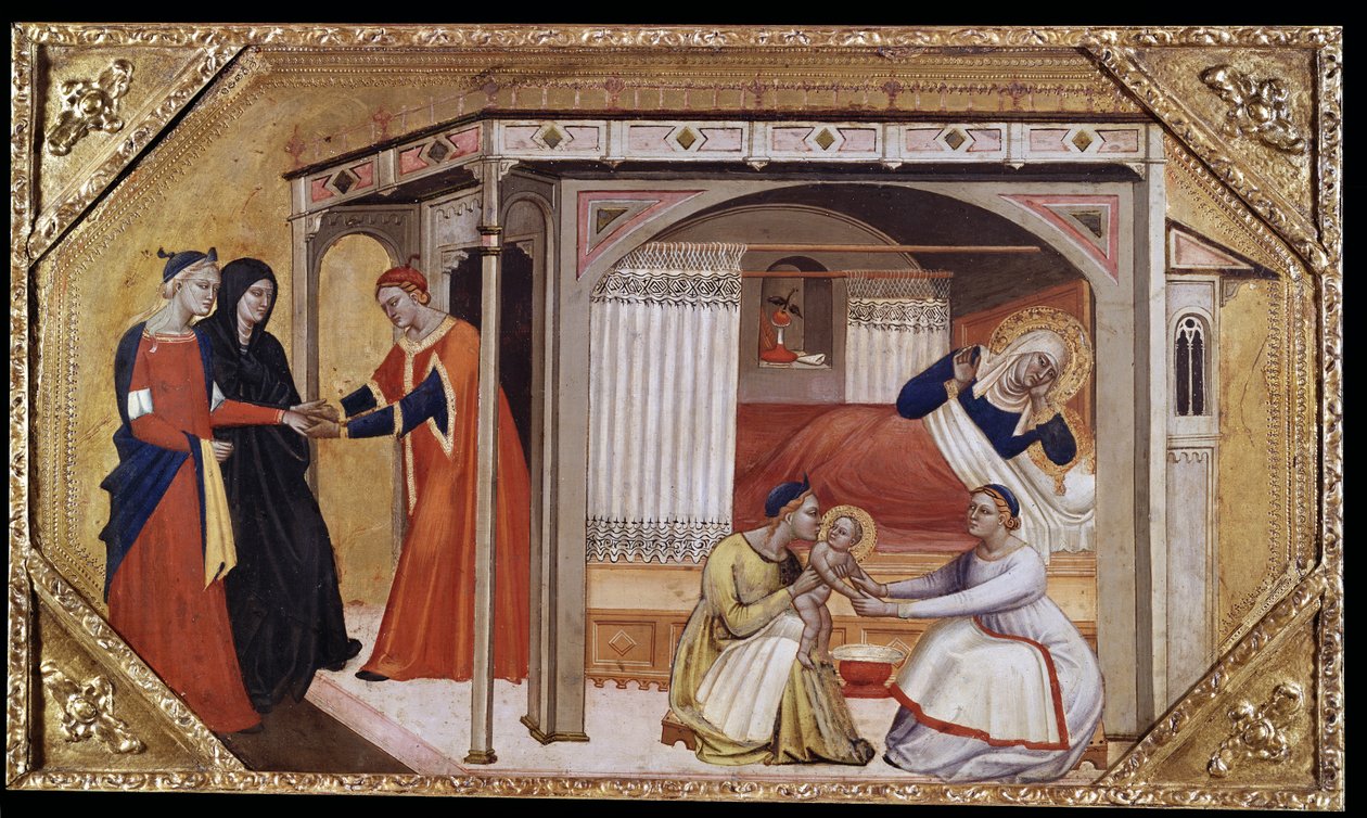 Jungfruns födelse, 1300-talet av Italian School