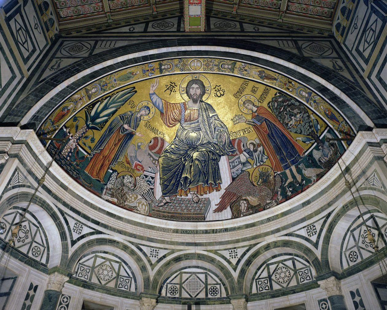 The Blessing of Christ, 1297 (mosaik) av Italian School