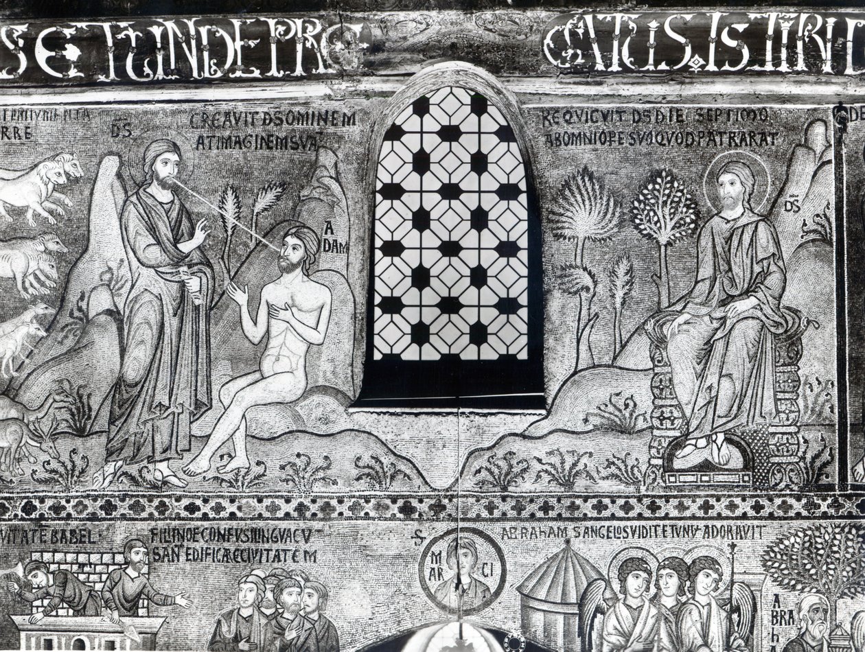 Adams skapelse (mosaik) av Italian School