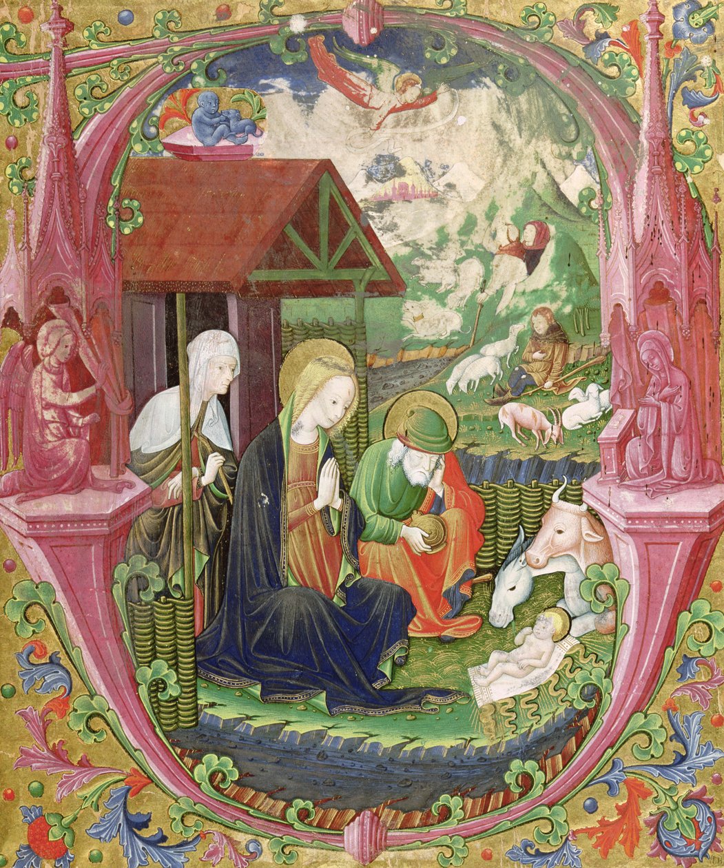 The Nativity, Northern Italian School (vellum) av Italian School