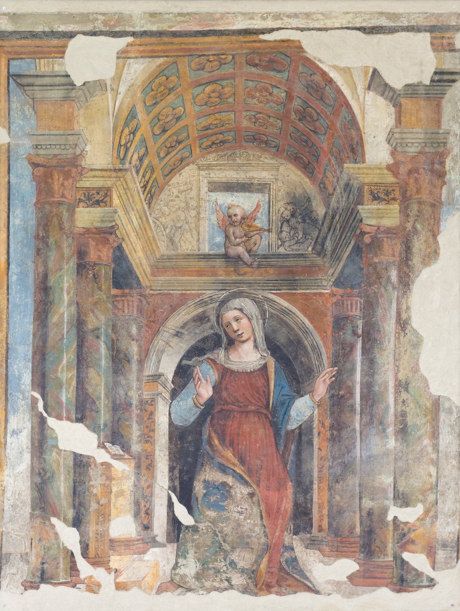 Jungfrun förkunnar, XVI-talet (fresk) av Italian School