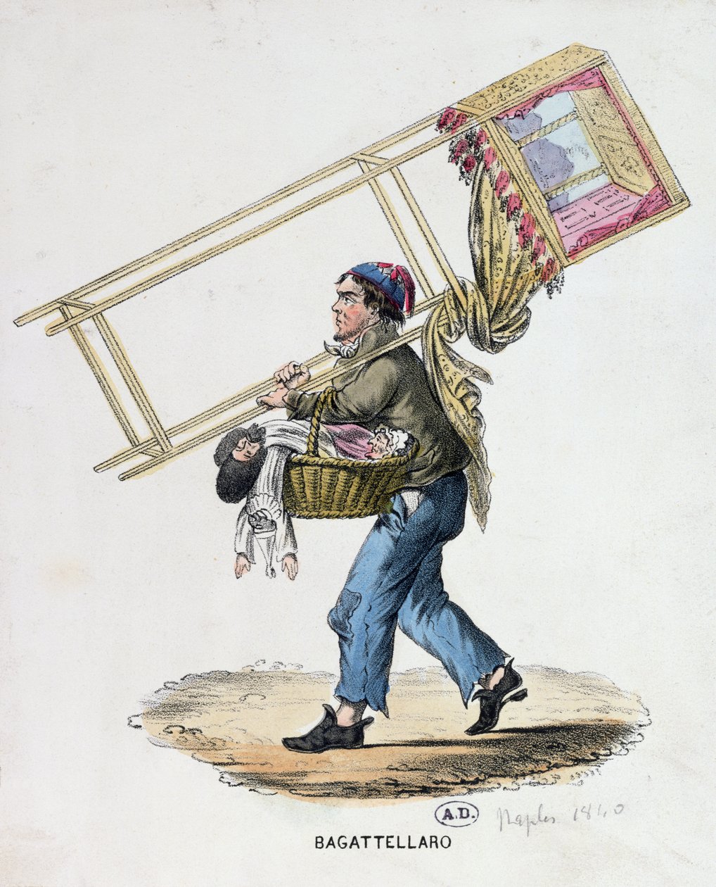 Den vandrande dockspelaren, ca 1840 av Italian School