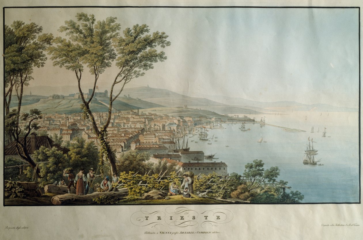 Trieste, tryck, Italien av Italian School