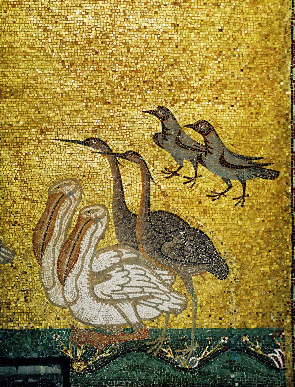 Olika fåglar ... (mosaik) av Italian School