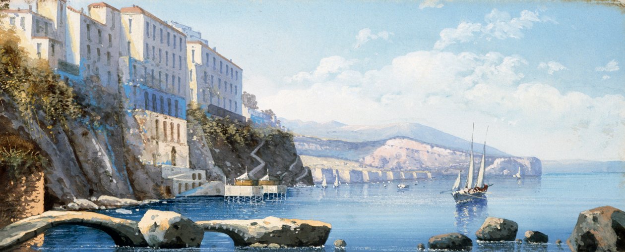 Utsikt över Sorrento (gouache) av Italian School