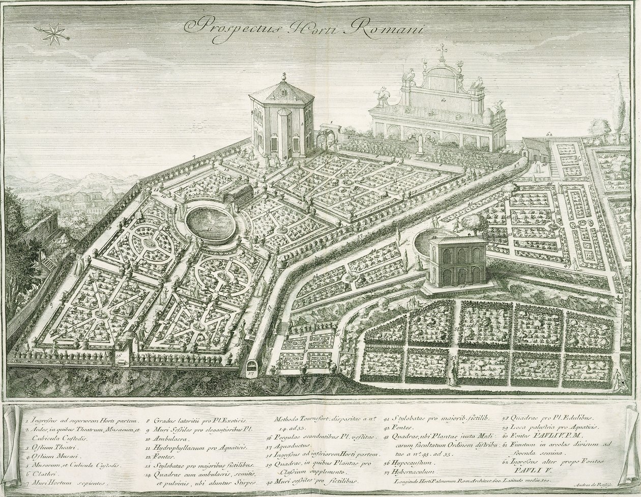Utsikt över den romerska trädgården, 1772-1784 av Italian School
