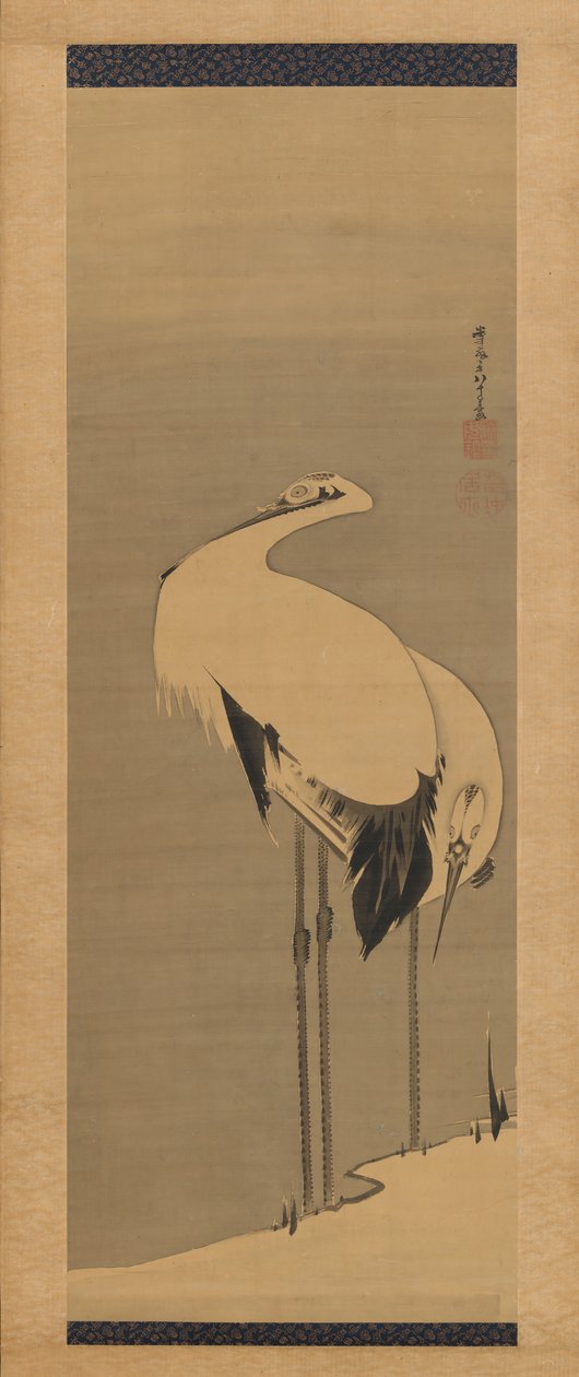 Två tranor, 1795. av Ito Jakuchu