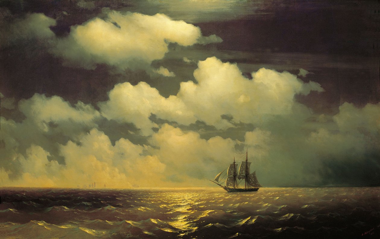 Бриг Меркурий после победы над двумя турецкими судами av Ivan Konstantinovich Aivazovsky