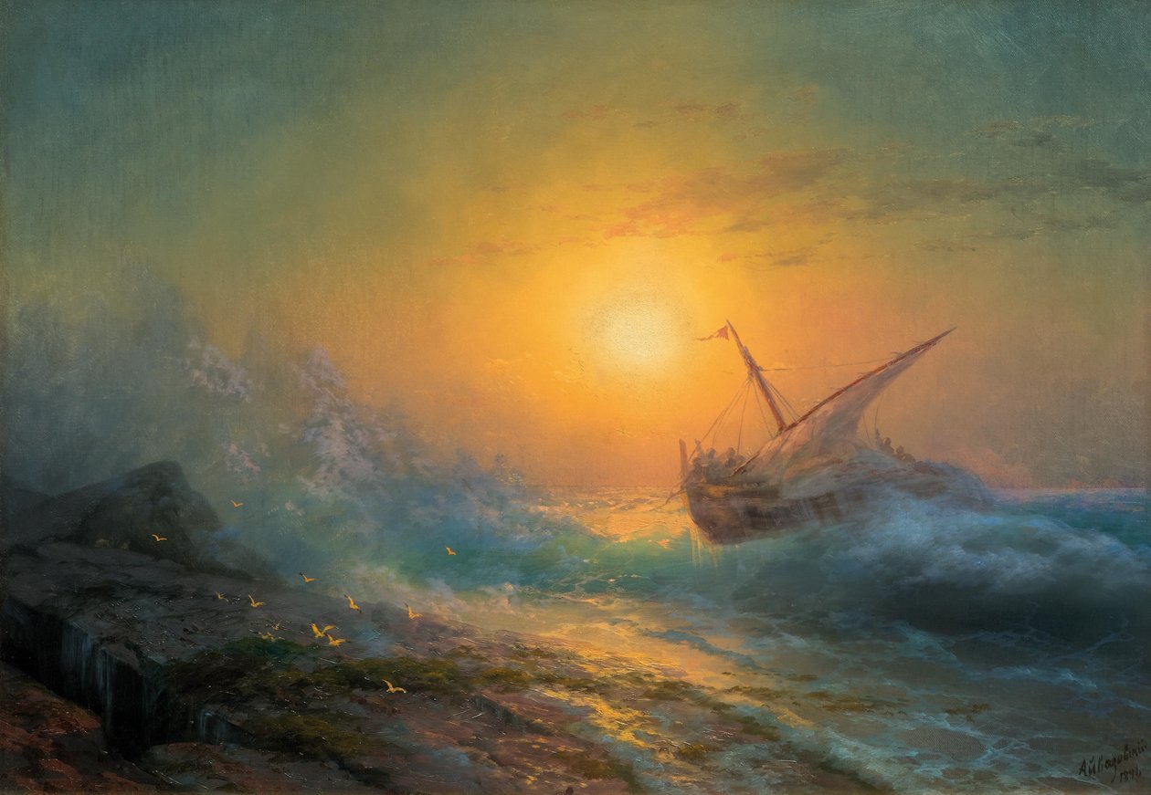 Stormigt hav i eftersken av Ivan Konstantinovich Aivazovsky