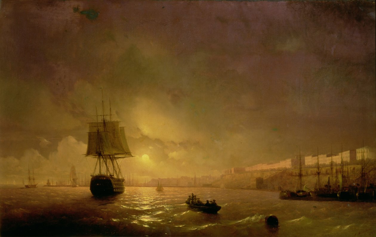 Utsikt över Odessa i månsken, 1846 av Ivan Konstantinovich Aivazovsky