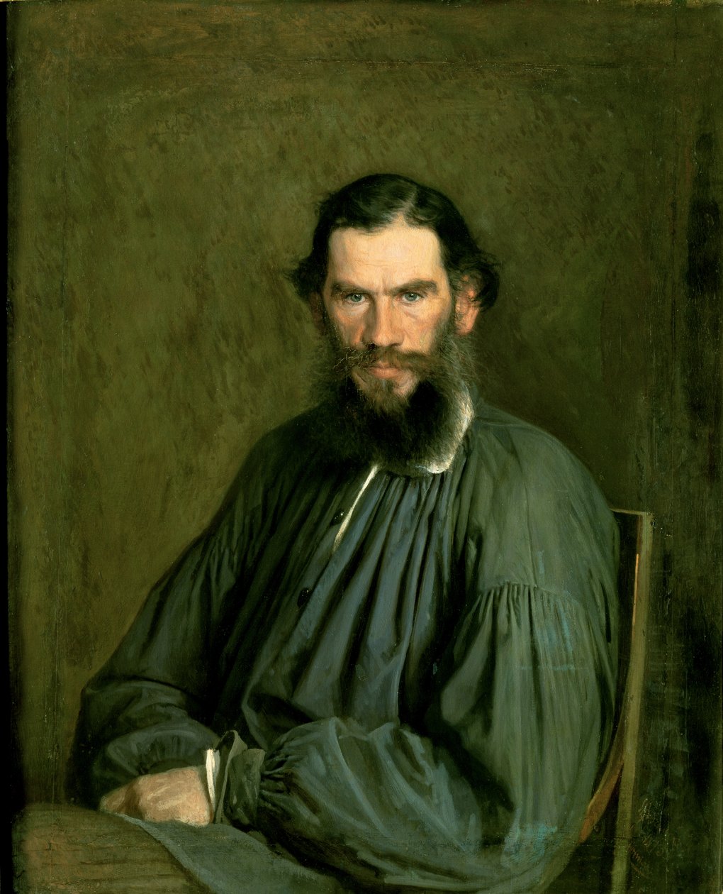 Porträtt av greve Lev Nikolaevich Tolstoy (1828-1910) 1873 av Ivan Nikolaevich Kramskoy