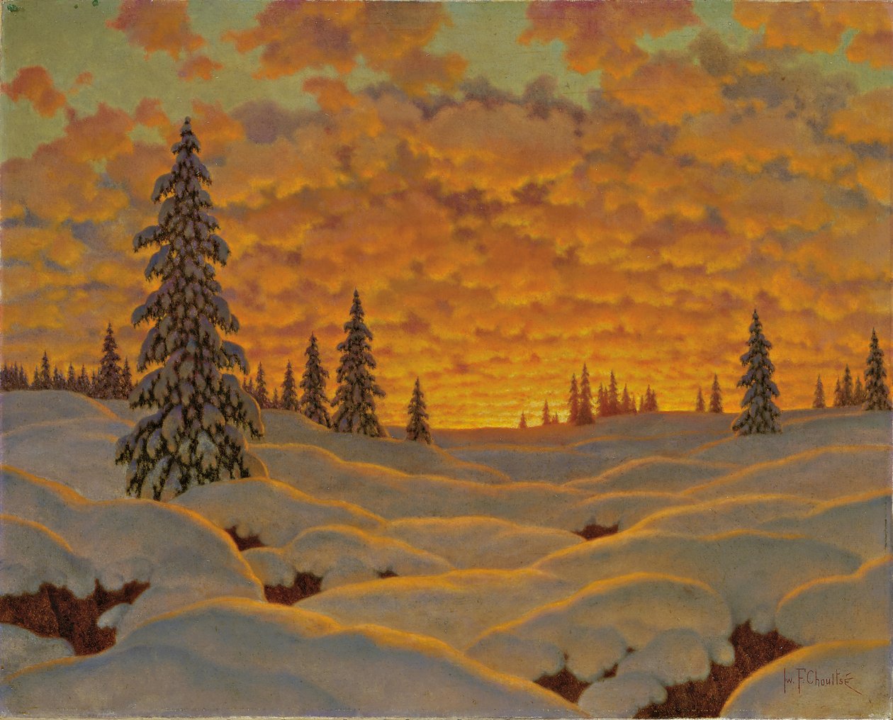 Solnedgång i Finland av Ivan Fedorovich Choultse