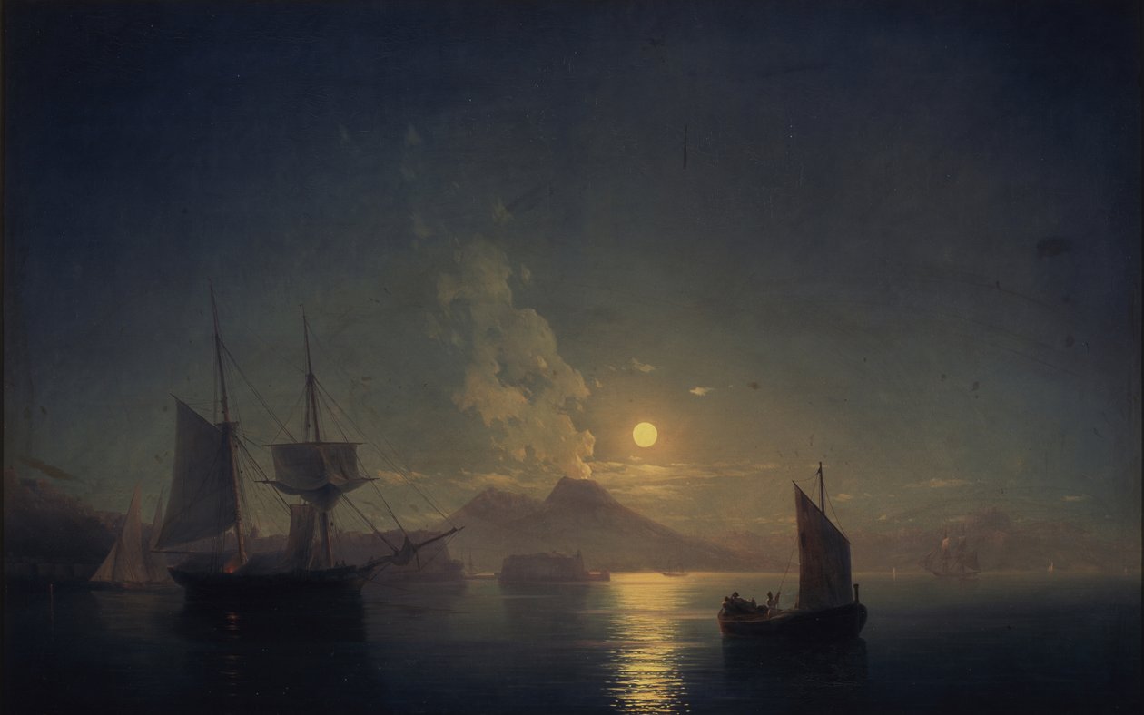 Neapel på natten, 1850 av Ivan Konstantinovich Aivazovsky