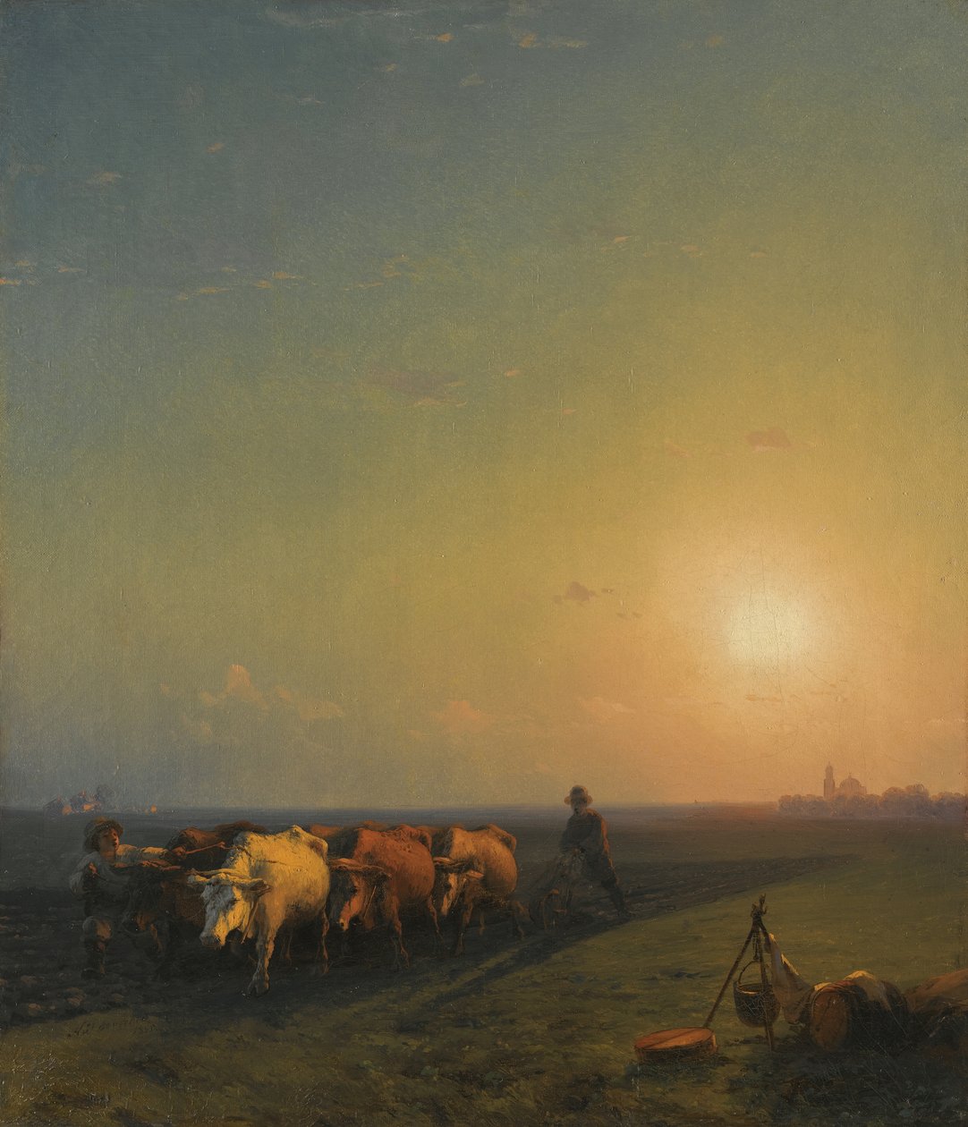 Plöjning av åkrarna, Krim, 1865 av Ivan Konstantinovich Aivazovsky