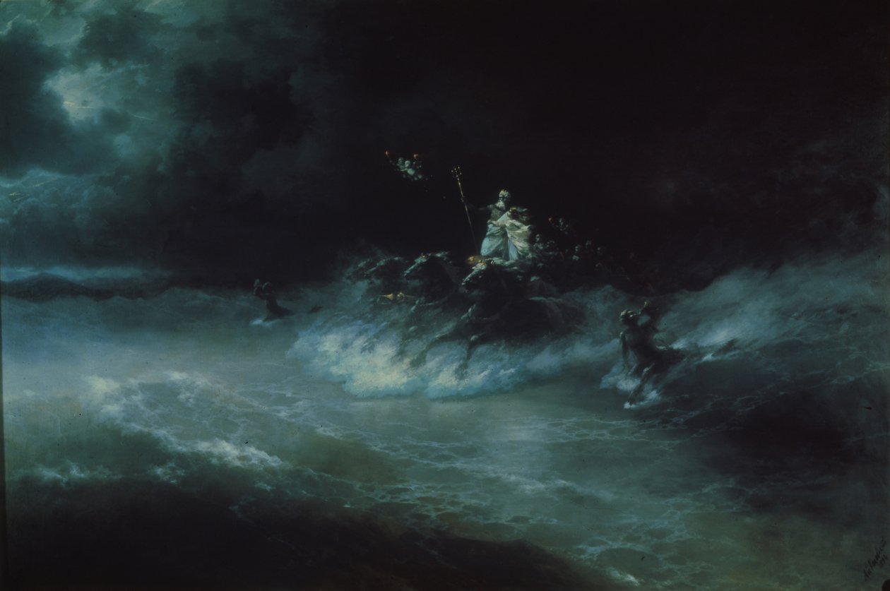 Poseidon färdas över havet, 1894 av Ivan Konstantinovich Aivazovsky