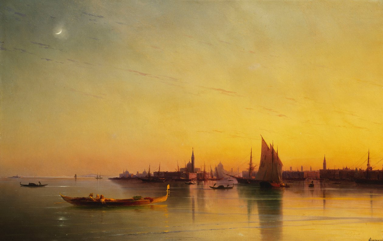 Venedig från lagunen vid solnedgången av Ivan Konstantinovich Aivazovsky