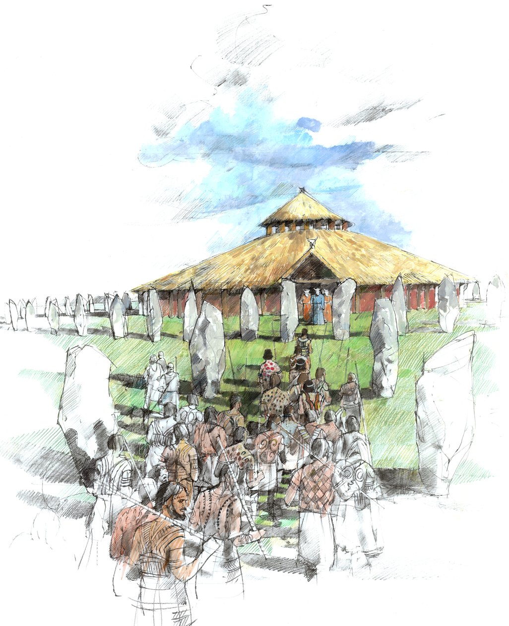 Ceremoniell procession vid Avebury av Ivan Lapper