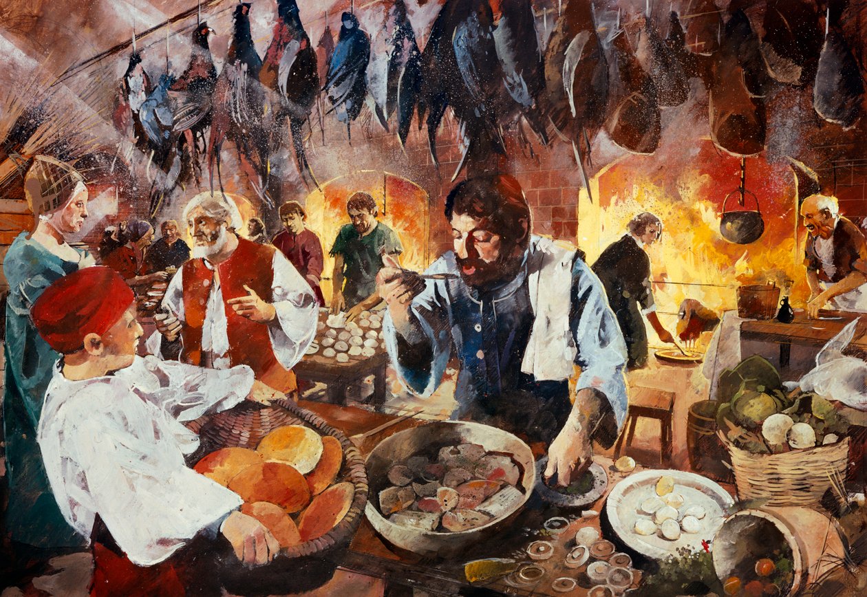 Tudor kök, juli 1575, c1990-2010 av Ivan Lapper