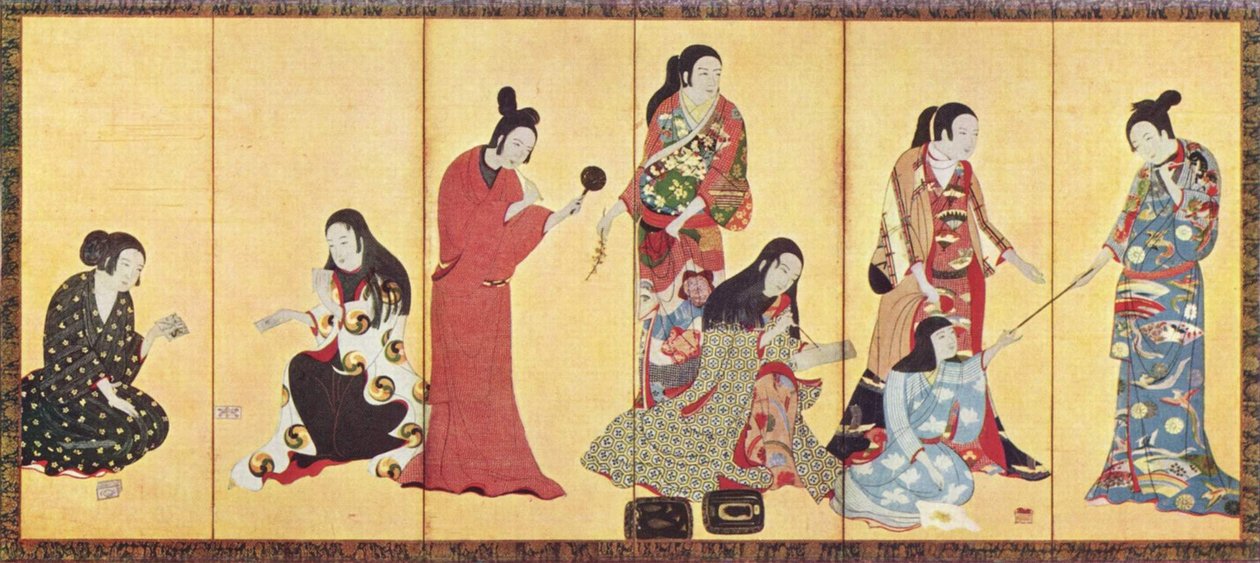 Matsuura Byobu av Iwasa Matabei
