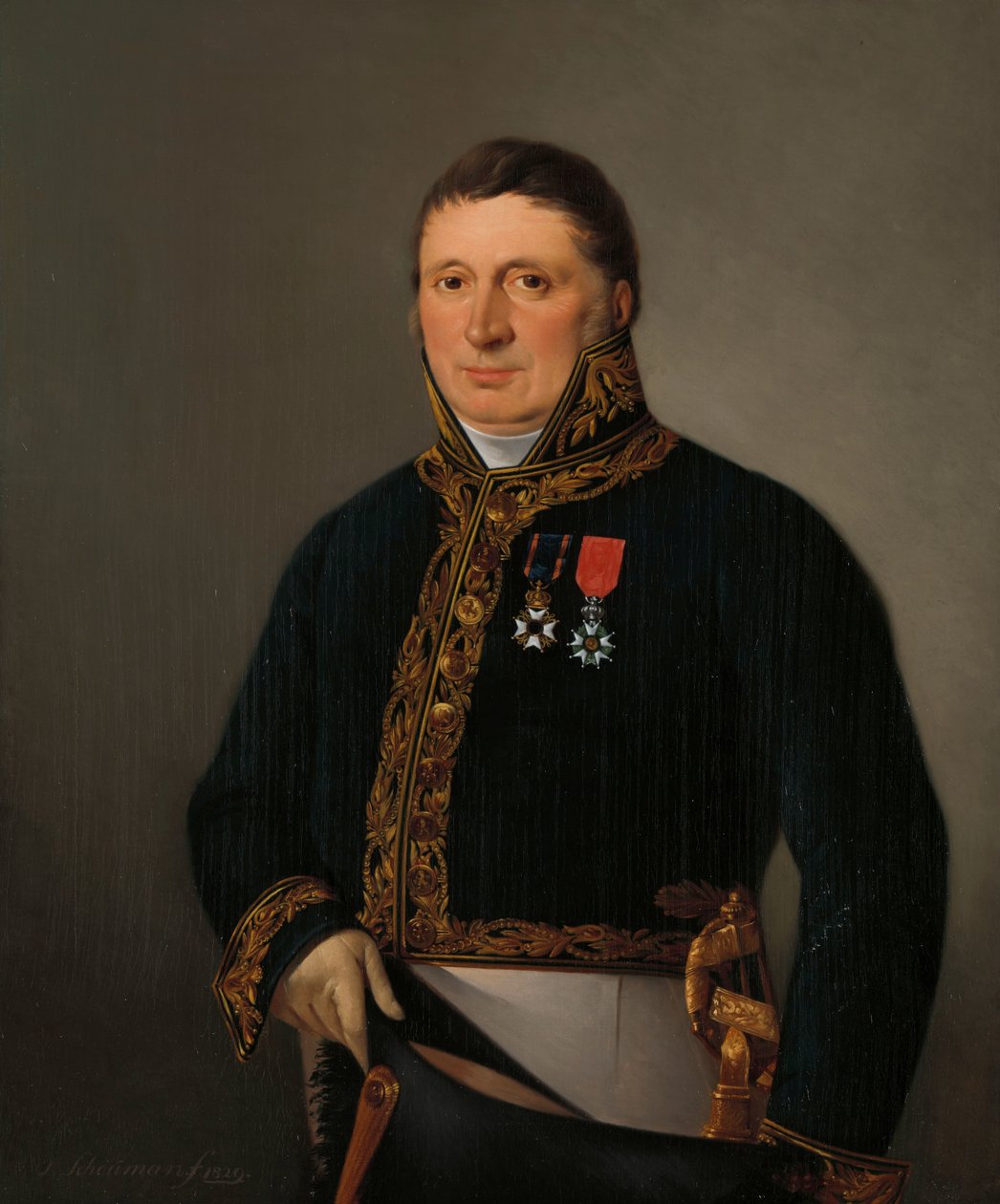 Porträtt av generalinspektör A.F. Goudriaan av Izaak Schouman