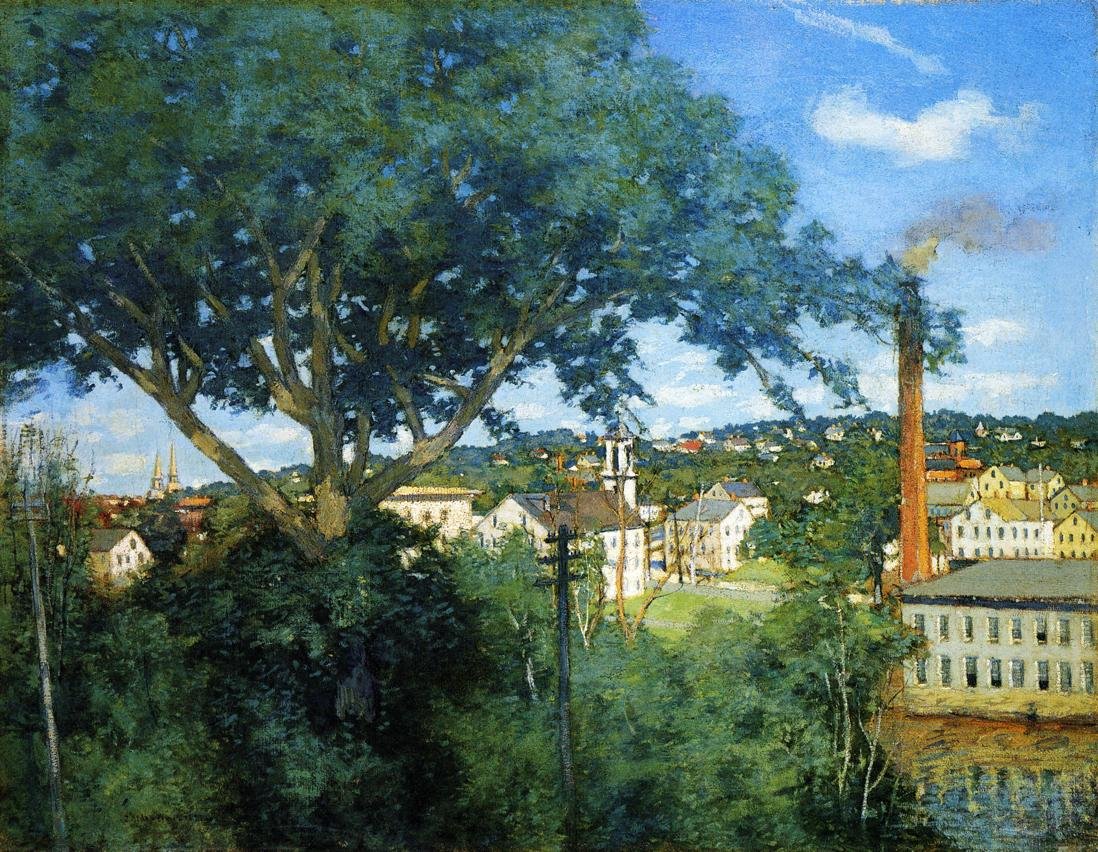  The Factory Villagen  av J. Alden Weir