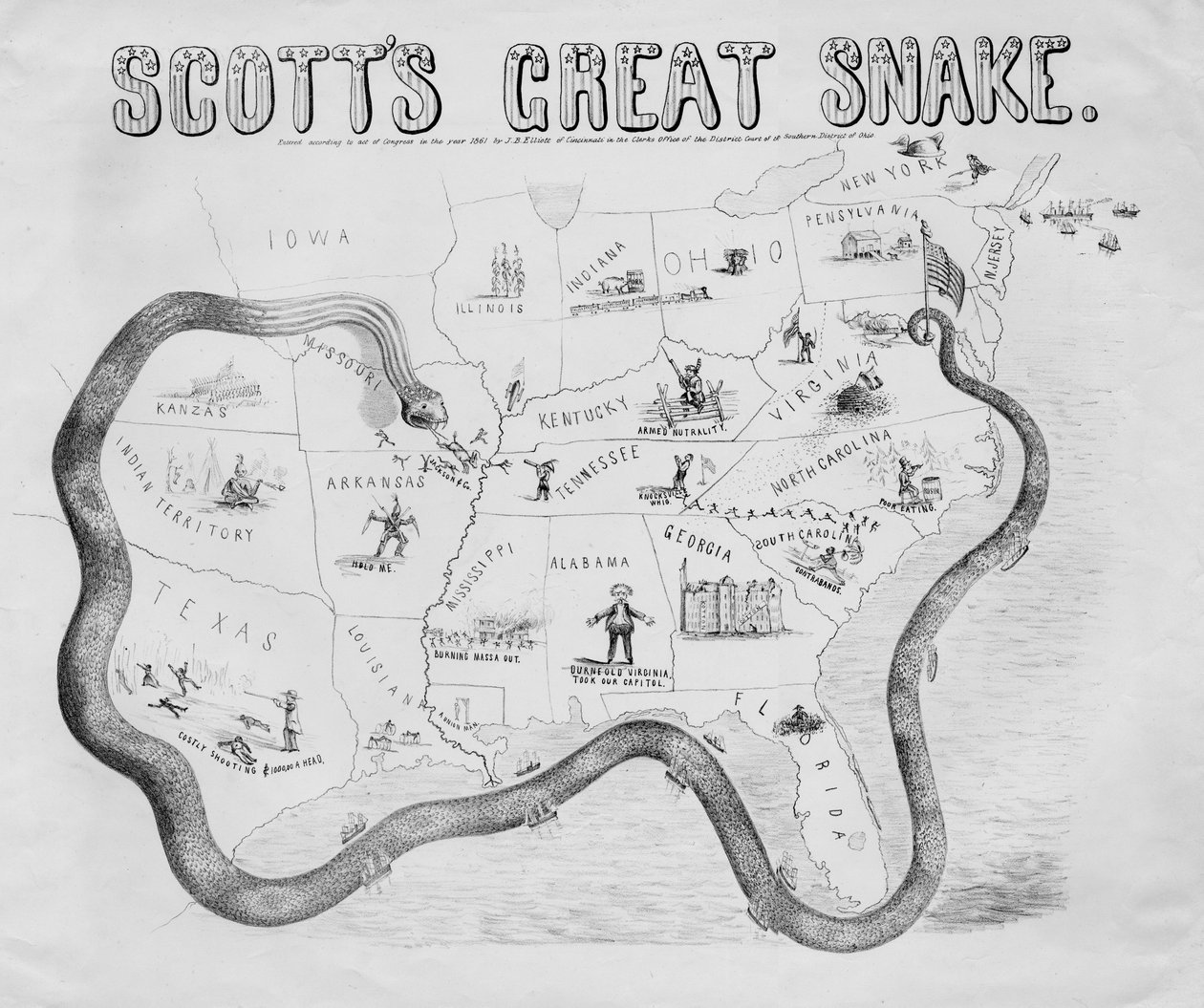 Scotts stora orm, publicerad i Cincinnati, 1861 av J. B. Elliott