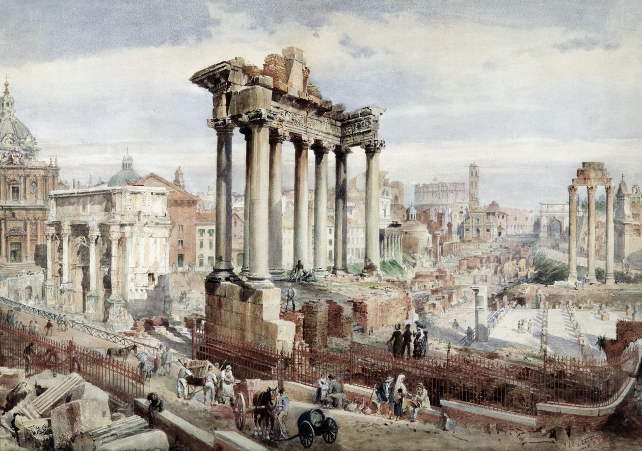 Forum Romanum, Rom, ca 1870 av J. Martin