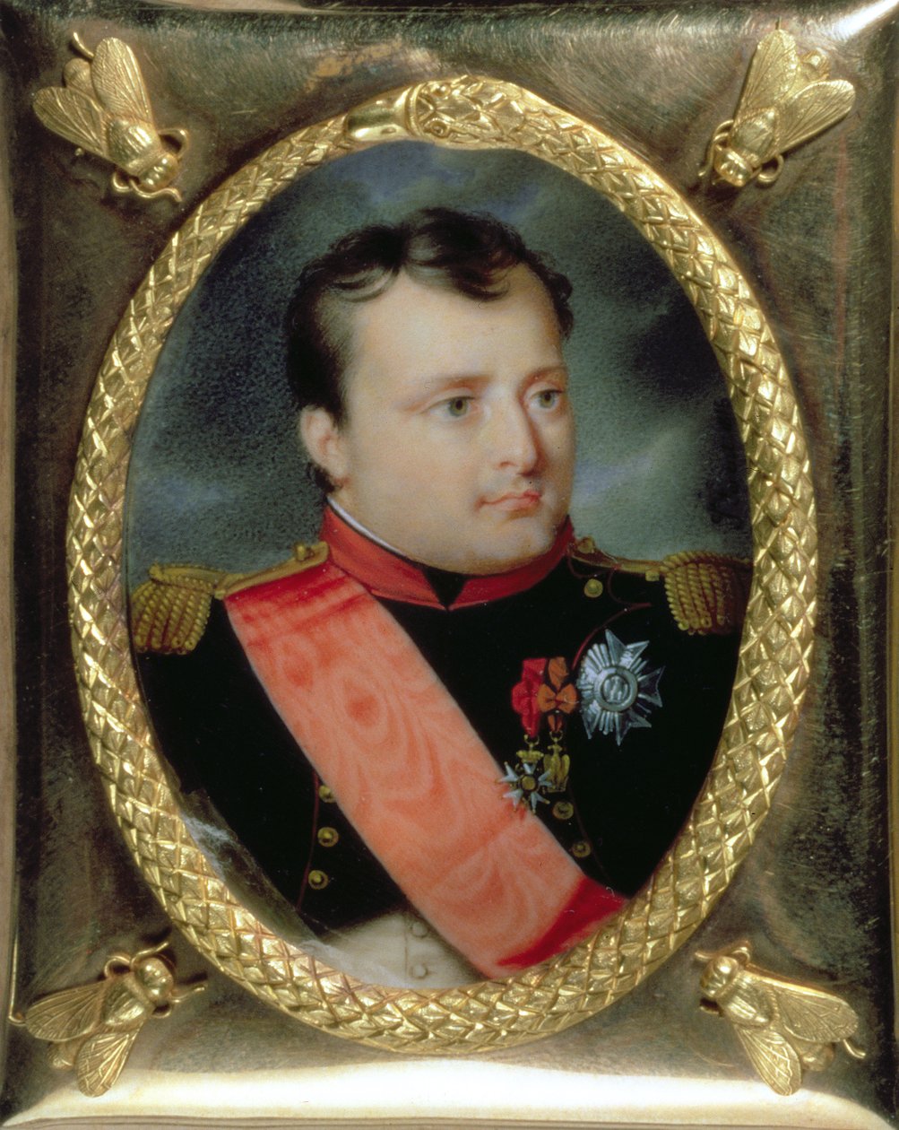 Porträtt miniatyr av Napoleon Bonaparte, 1815 (wc på elfenben) av J. Parent