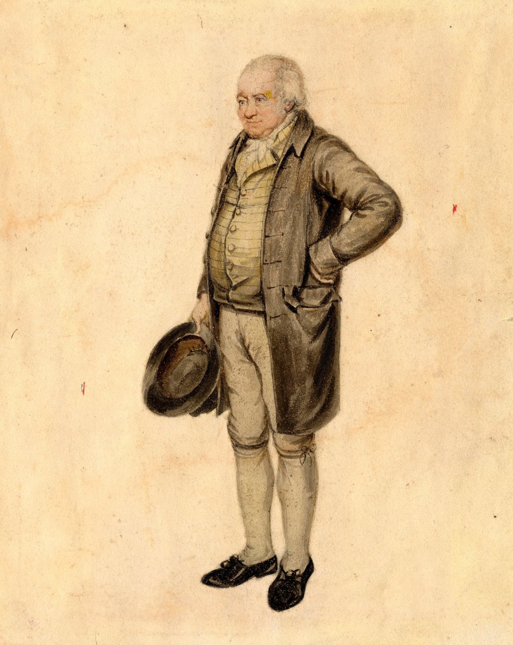 Porträtt av Mr Bewick, trägravyr (kroppsfärg, penna & wc på papper) av J. Richardson