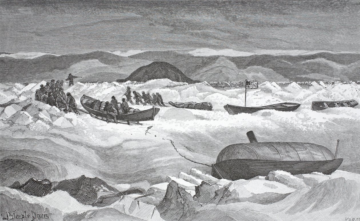 Överger sjösättningen, Lady Greely, 10 september 1883, pub. London 1886 av J. Steeple Davis