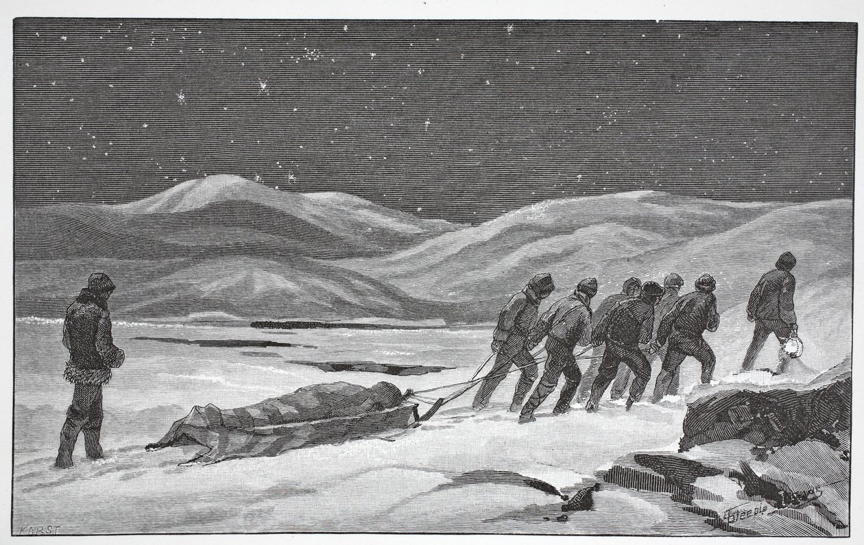 Vår första begravning, 20 januari 1884, pub London 1886 av J. Steeple Davis